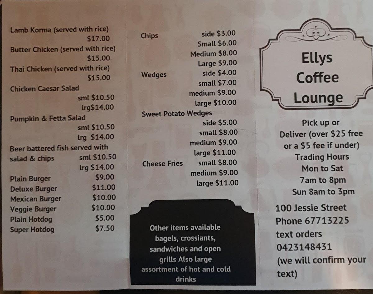 ellys bar and kitchen menu