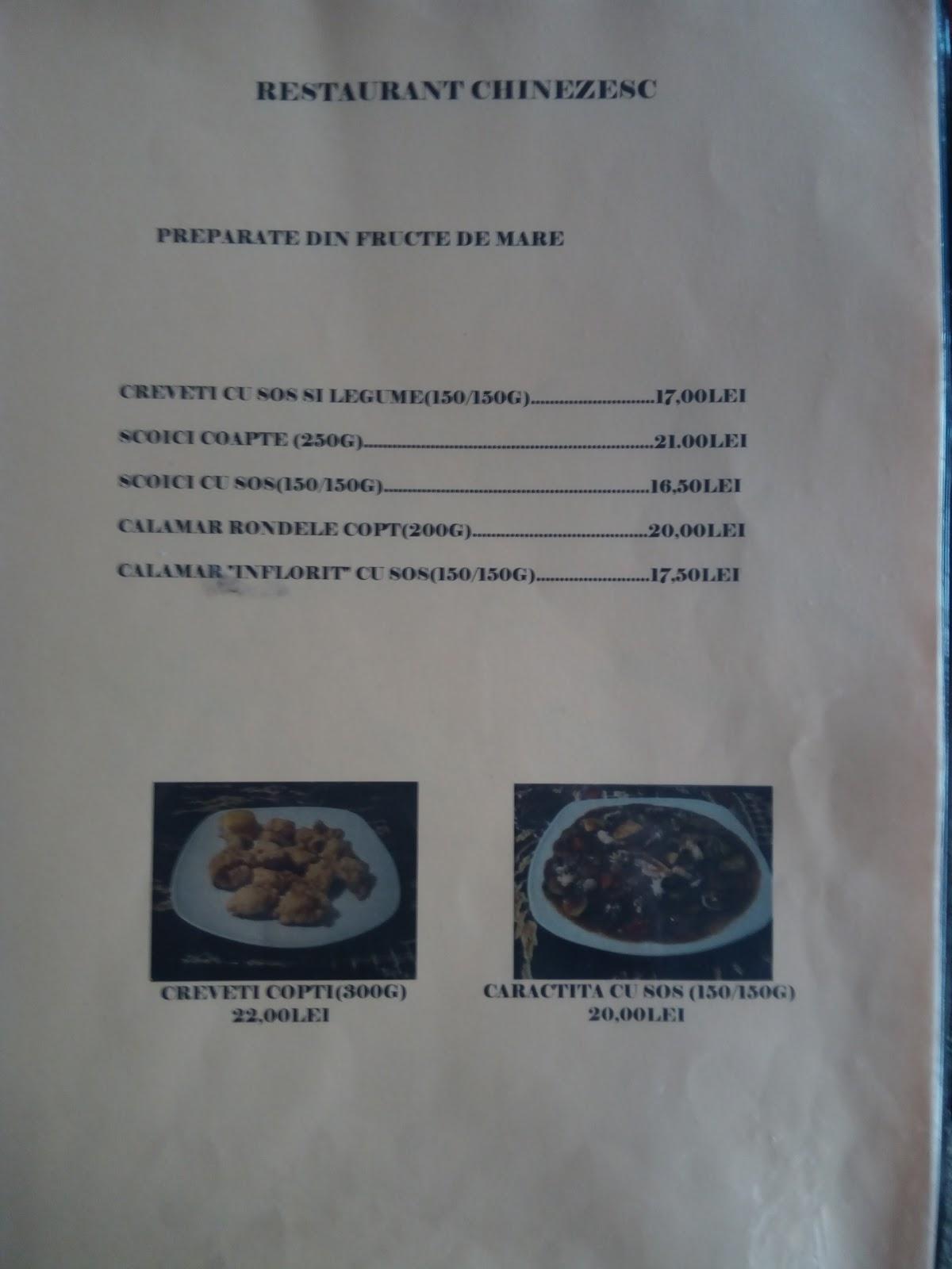 Menu at Restaurant Chinezesc, Alba Iulia, Strada Morii 5