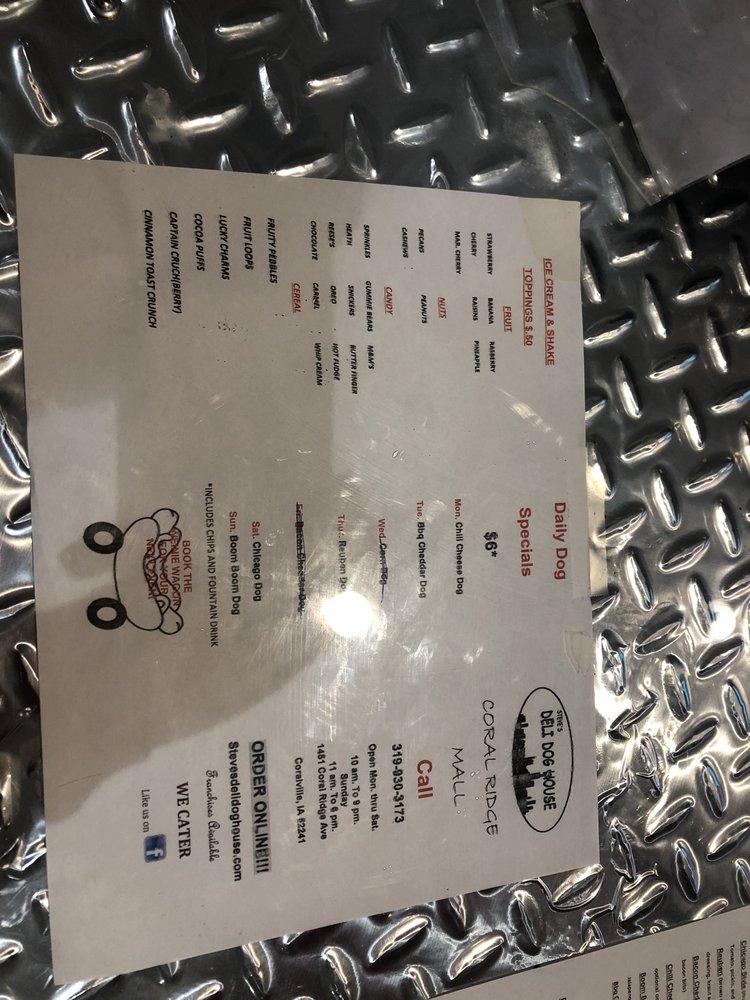 Menu at Steves Deli Dog House desserts, Coralville