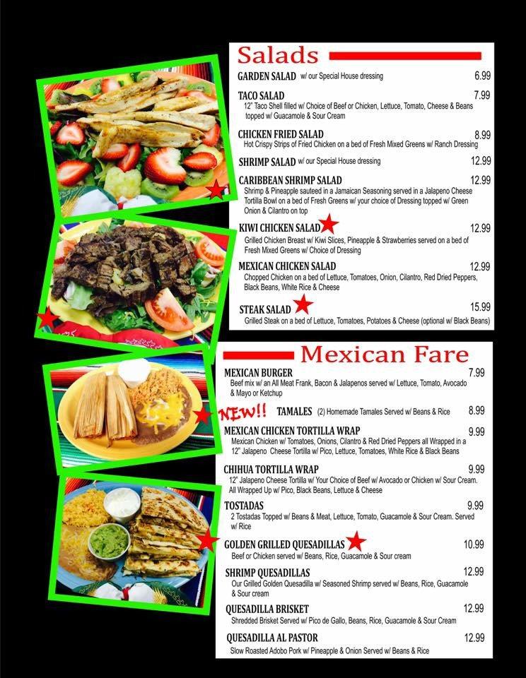 Menu at Chihua's Mexican Restaurant, Perryton