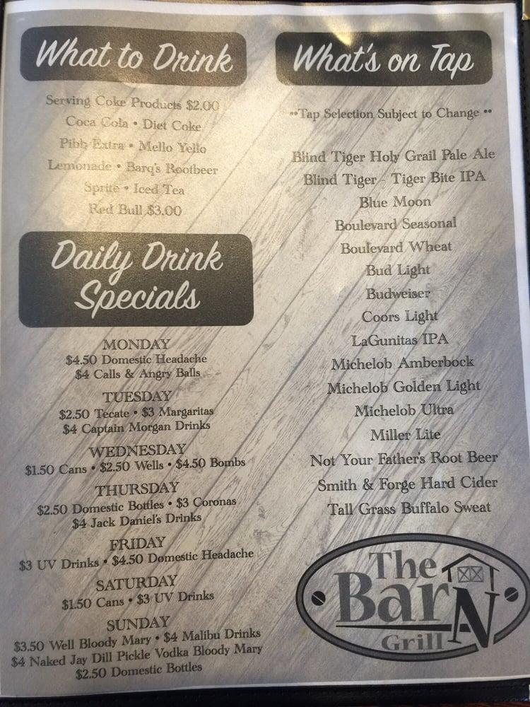 Menu at Bar 'N Grill Topeka, Topeka