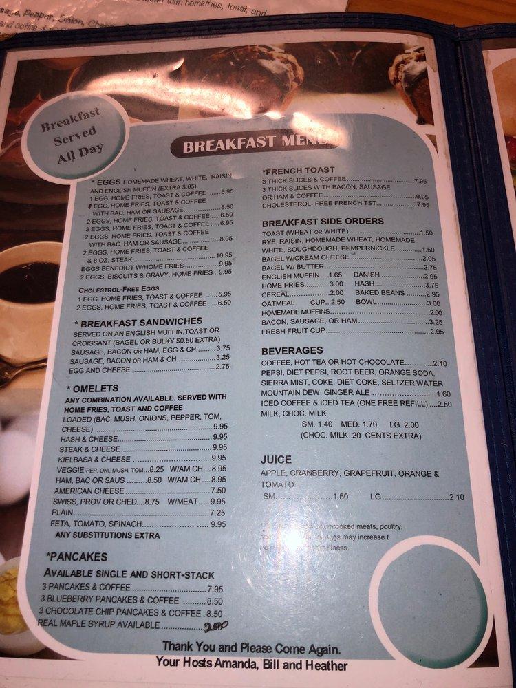 Menu at Center Harbor Diner restaurant, Moultonborough, 17 Whittier Hwy