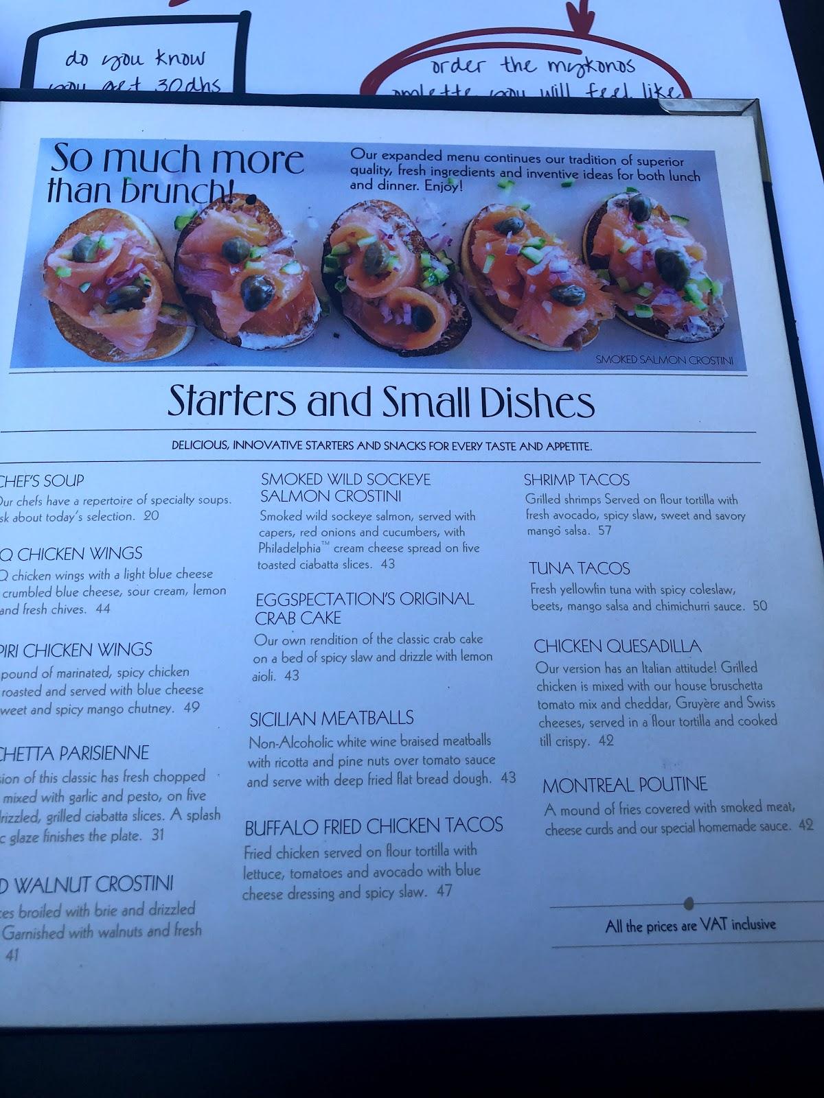 Menu at Eggspectation Restaurant Cafe, Dubai, City Walk Al Safa St