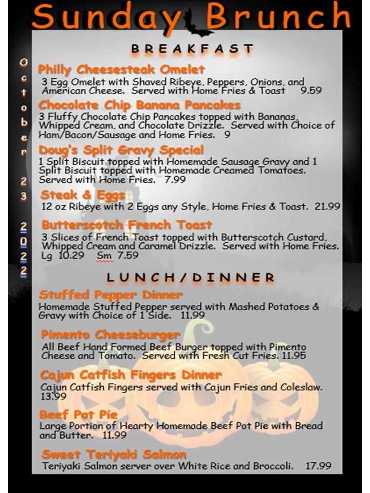 Menu at Lightburns Family Diner restaurant, Jane Lew