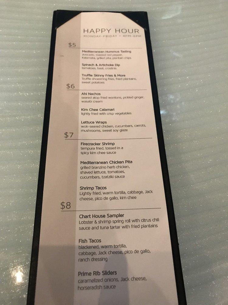 Menu at Chart House steakhouse, Las Vegas