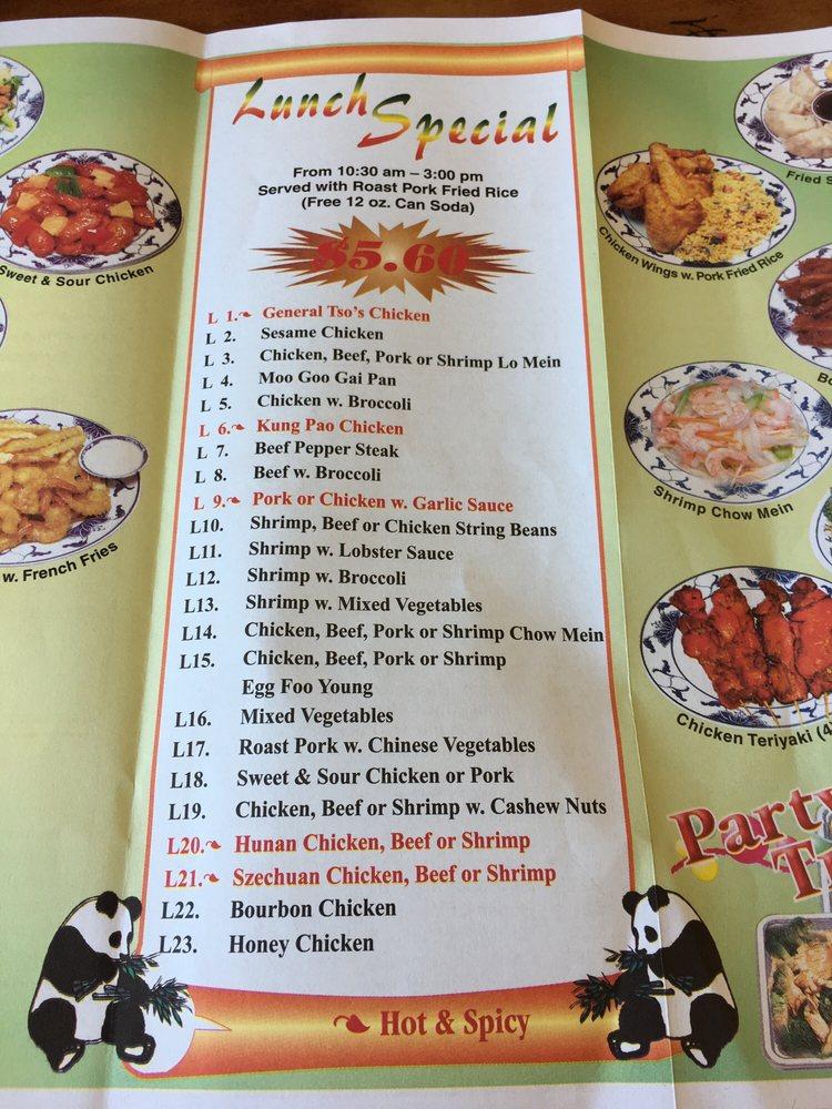 Menu at China Panda restaurant, Winter Garden