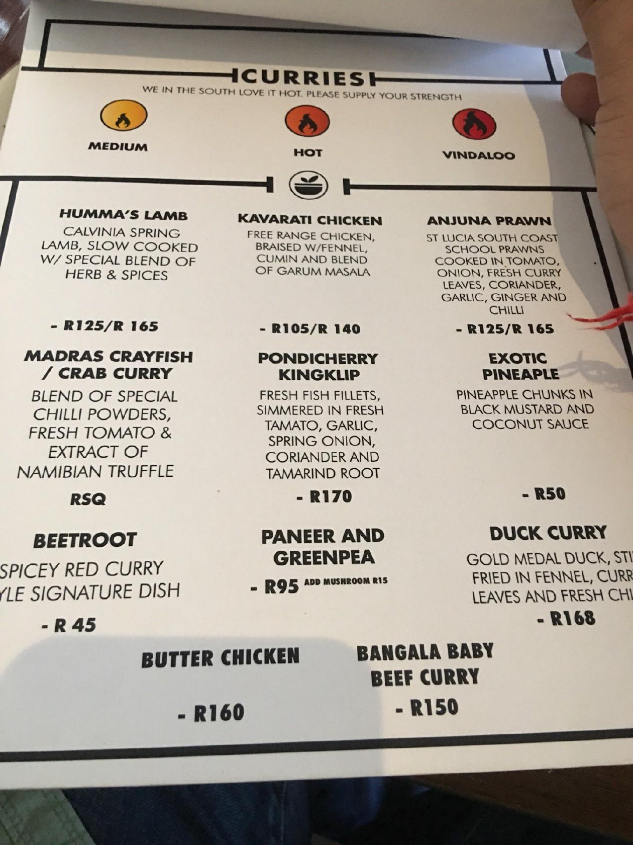 Menu at Sundoo Sea Point restaurant, Cape Town, 77 Regent Rd