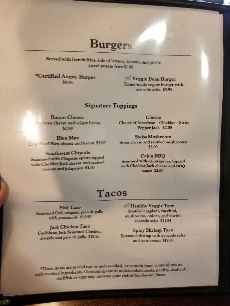 Menu at The Cove Restaurant, Holden Beach