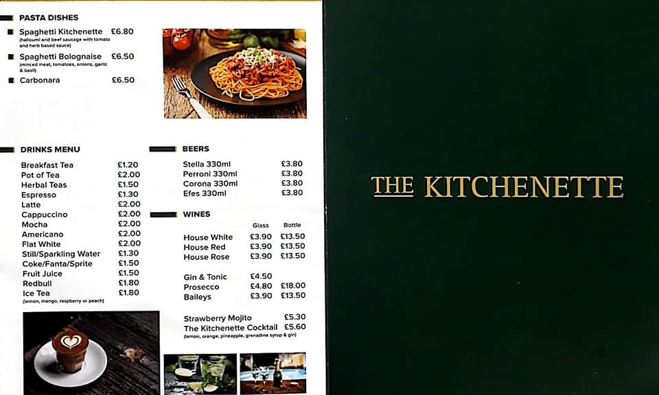 Menu at The cafe, Crawley