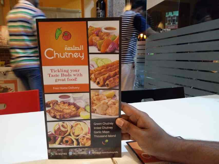 Menu at Chutney Restaurant, Sharjah