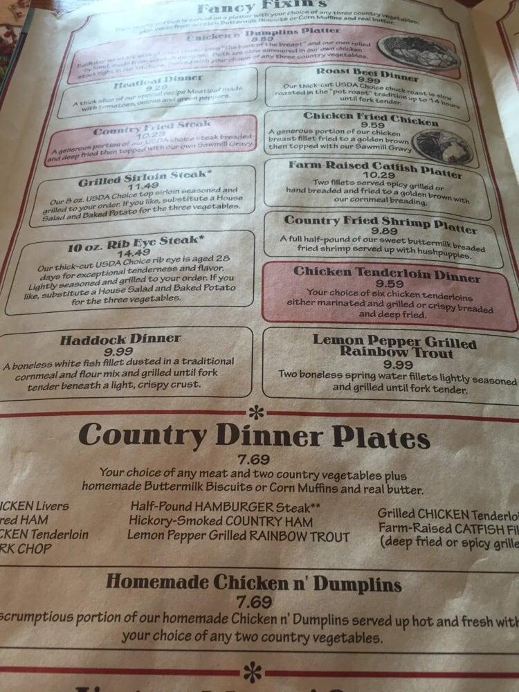 Menu at Cracker Barrel Old Country Store, Fishkill, 4 Merritt Blvd