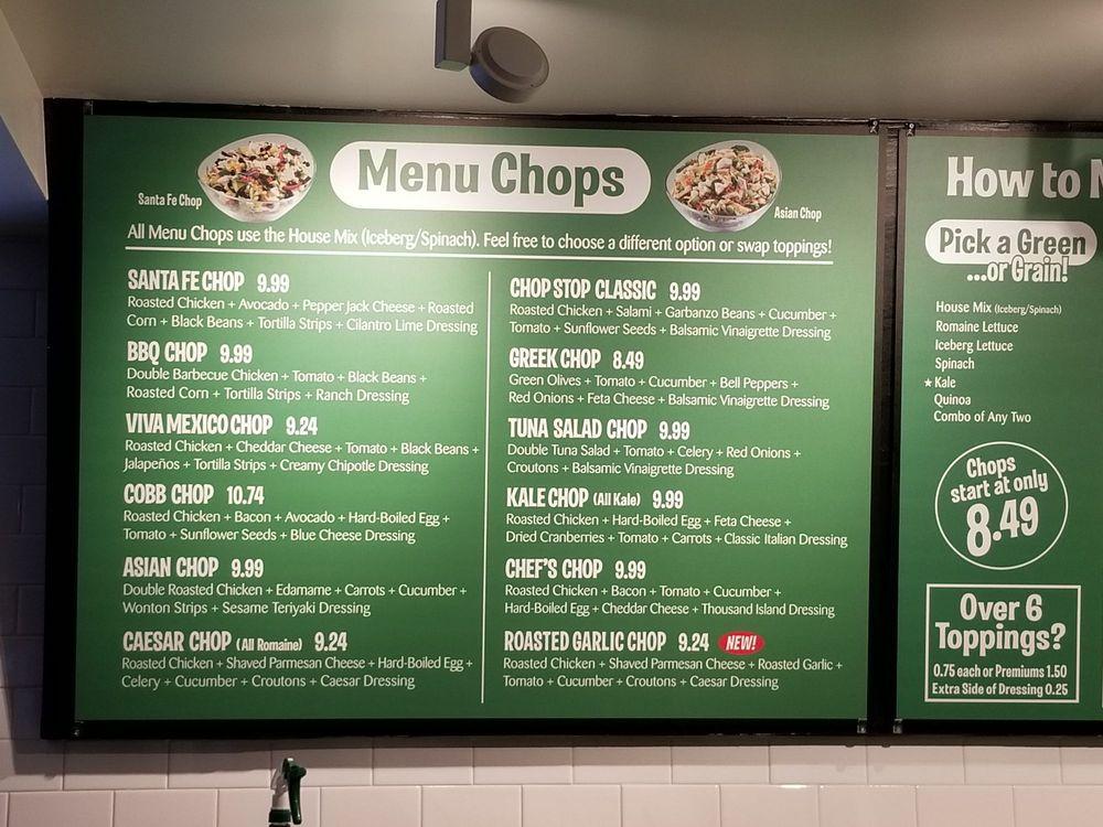 Menu at Chop Stop restaurant, Chino Hills