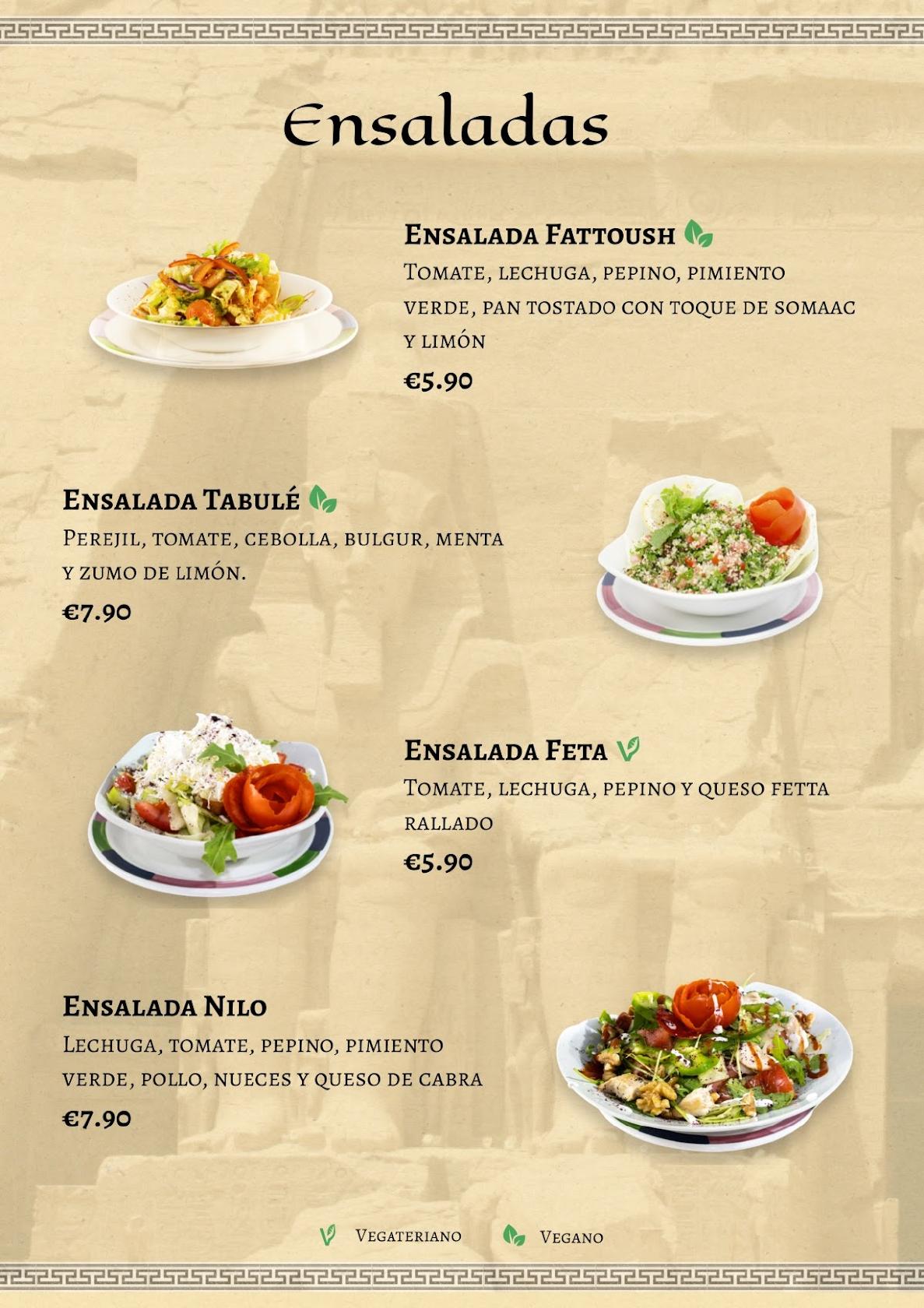 Menu at El Nilo – Restaurante Egipcio en Barcelona, Barcelona, C. del ...