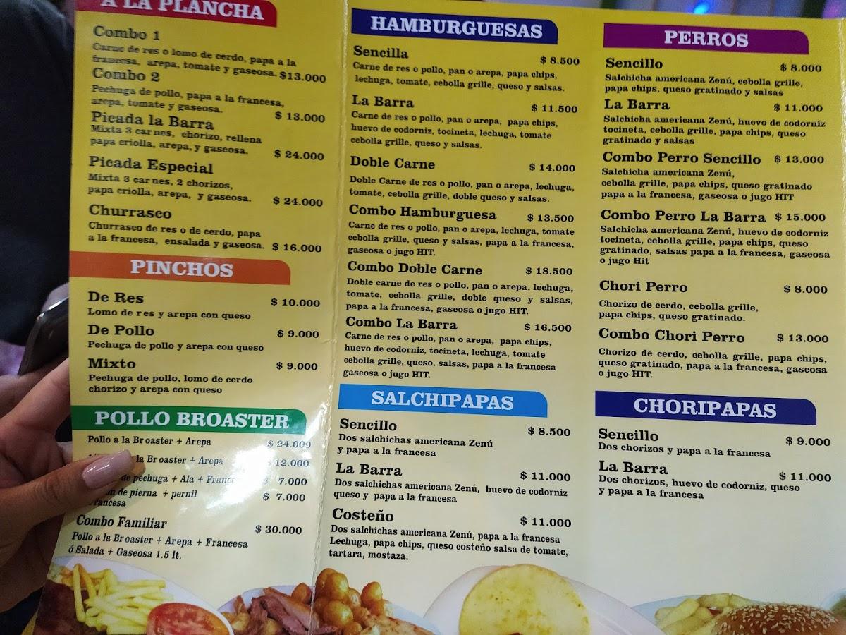 Menu at La Fonda Paisa pub & bar, Bogotá, a 5299