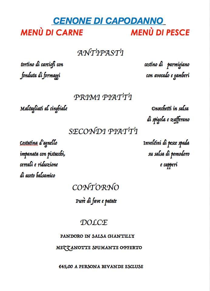 Menu at Reverse Firenze cafeteria, Florence