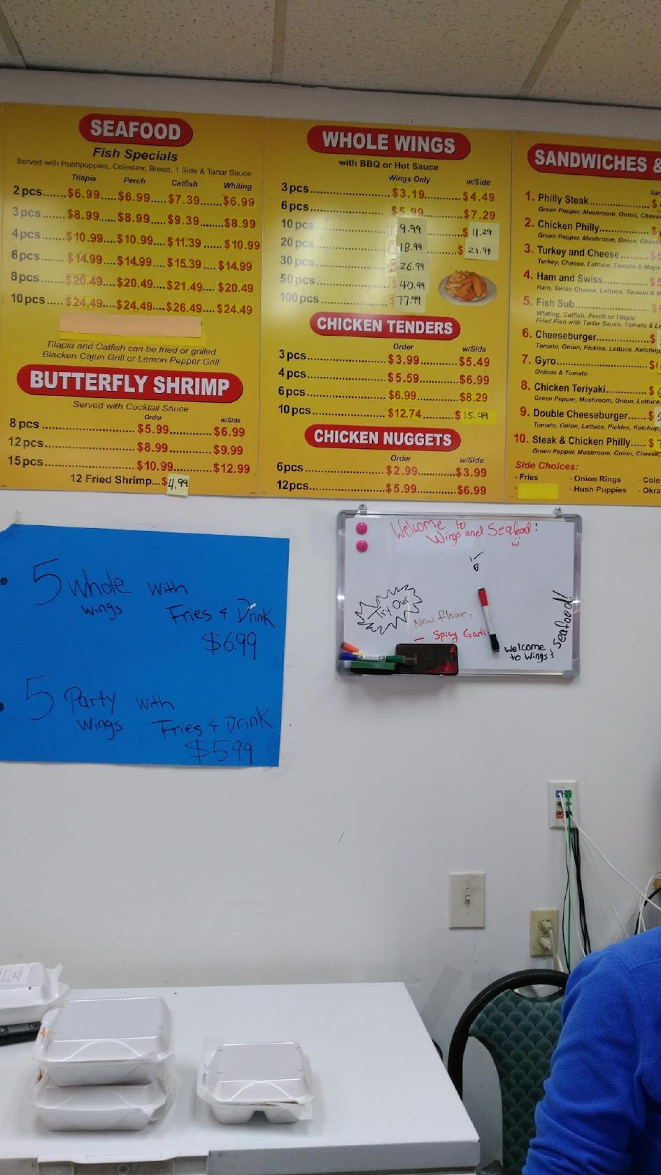 Menu at Wings & Seafood restaurant, Indianapolis