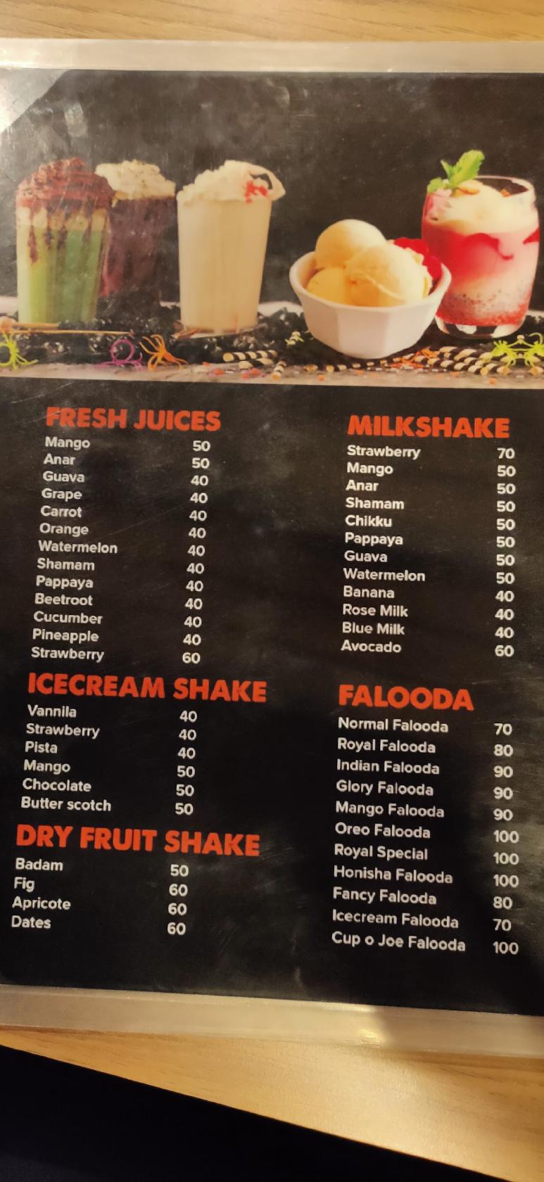 Menu At Cup O Joe Mannarkkad