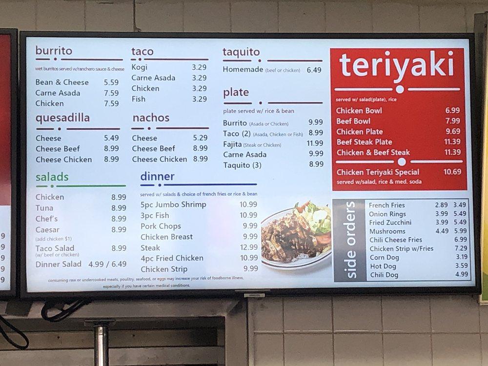 Menu at Fantasy Burger restaurant, Placentia