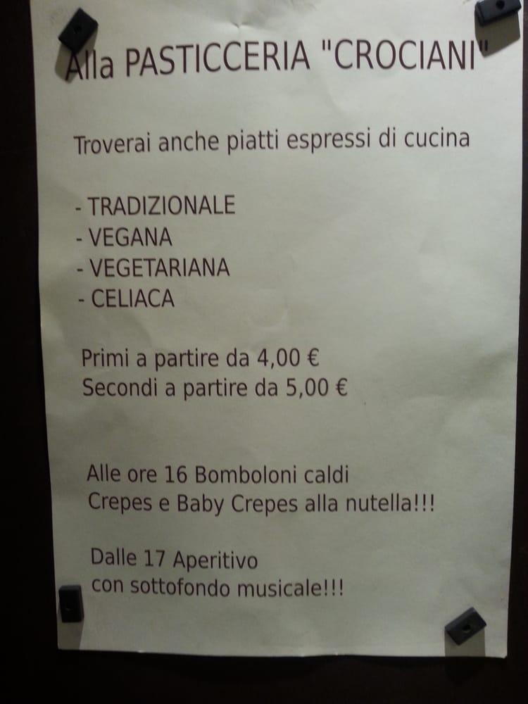 Menu di Crociani pasticceria 