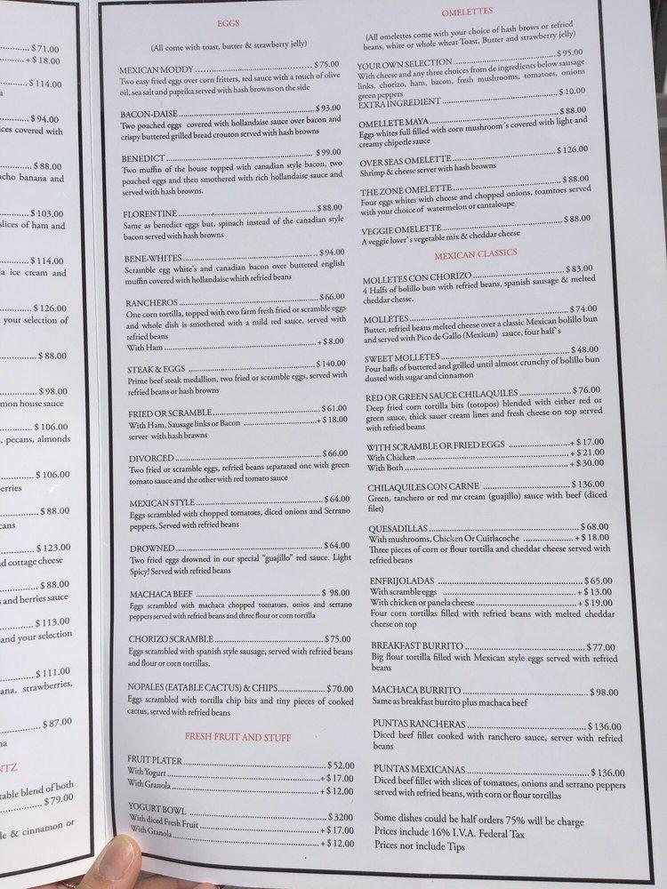 Menu at Mr. Cream Pancakes & Waffles restaurant, Puerto Vallarta