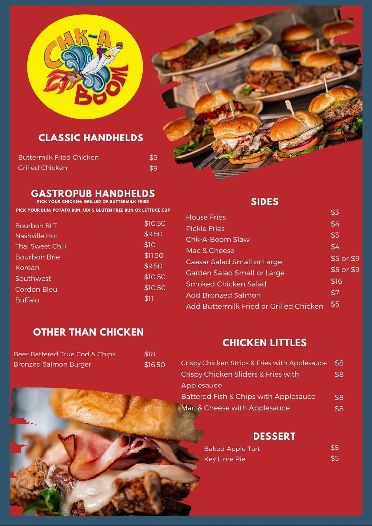 Menu at ChkABoom Mukilteo restaurant, Mukilteo