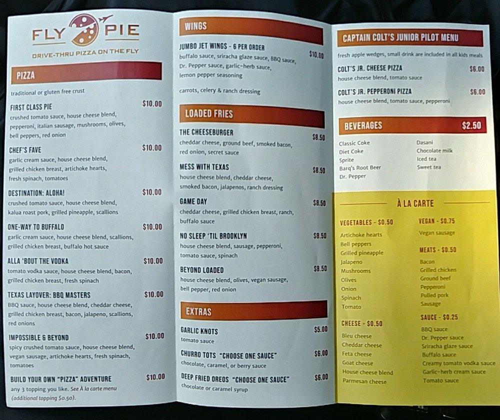 Menu at Fly Pie Pizza pizzeria, Henderson