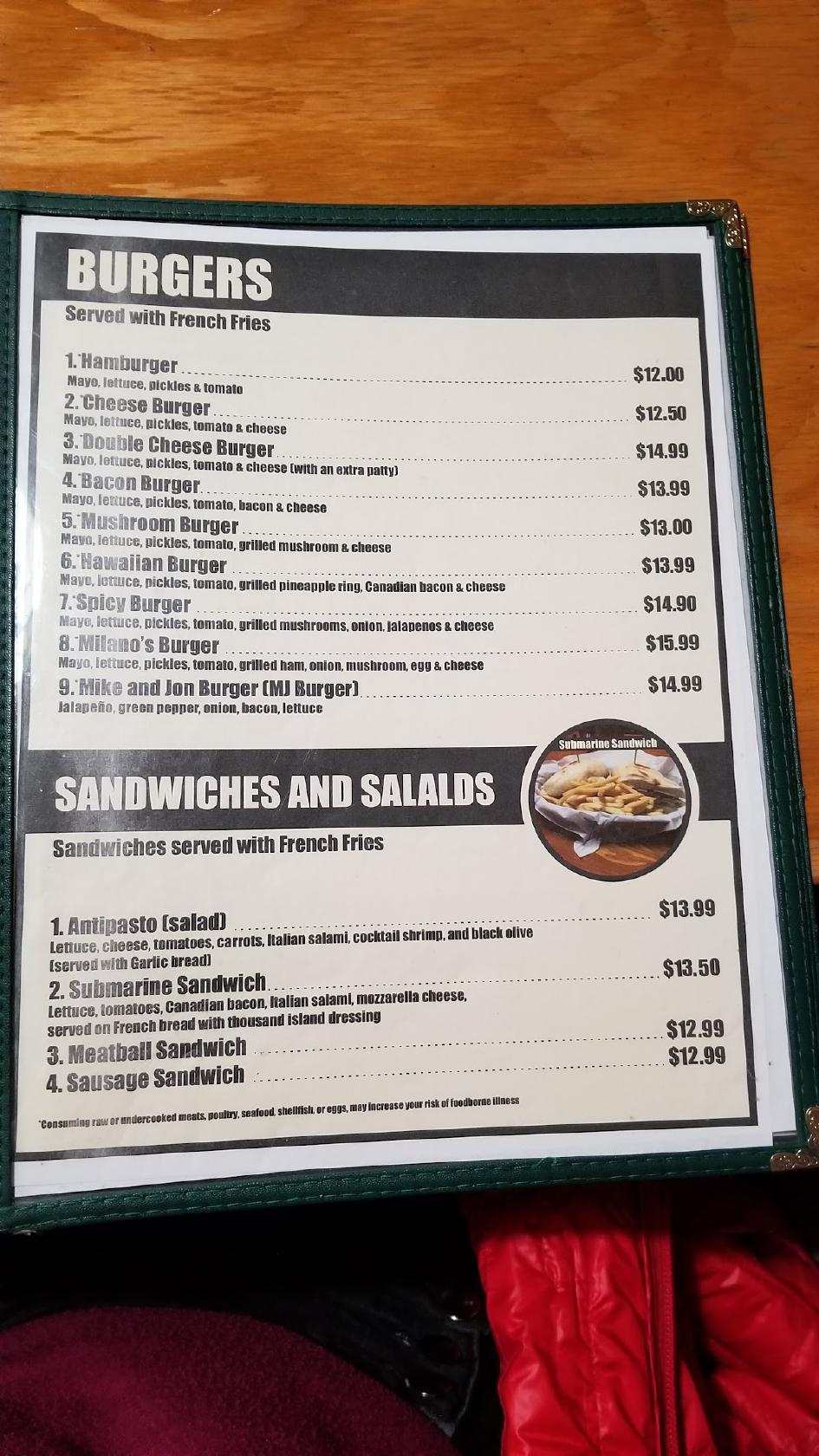 Carta de Milano's Pizzeria, Nome