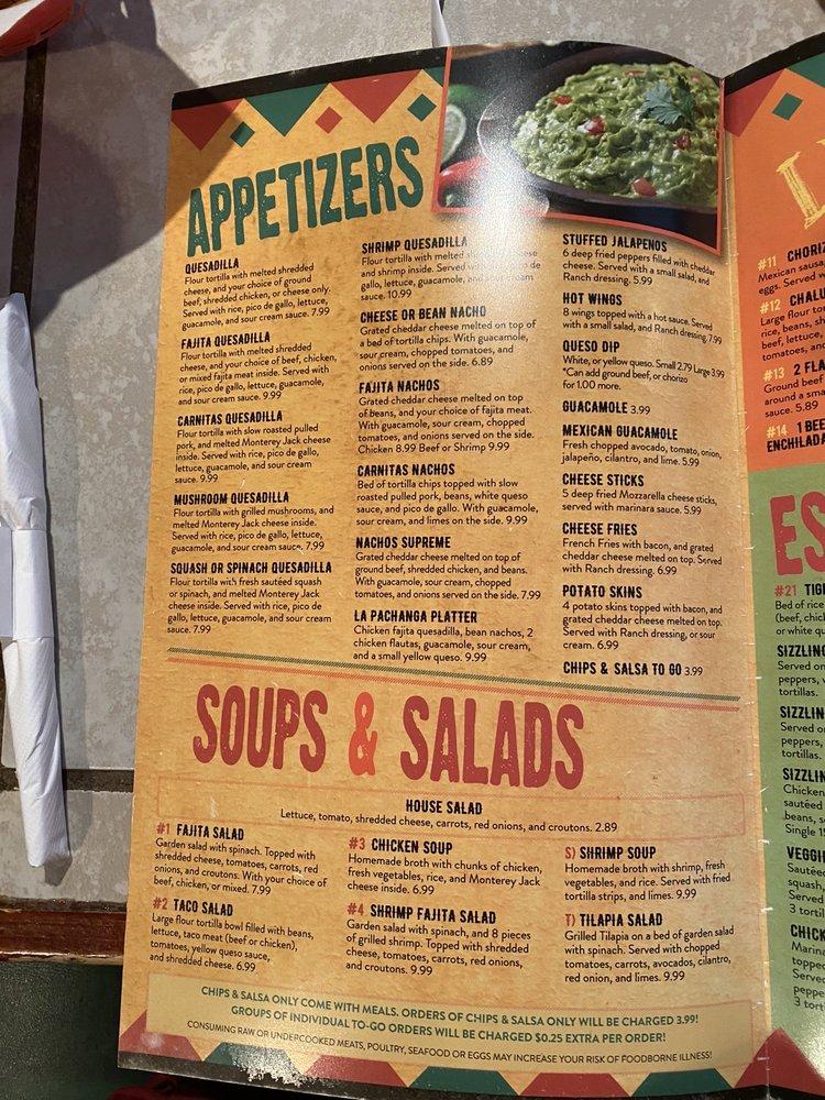 Menu at El Rancho Mexican Grill restaurant, Talihina