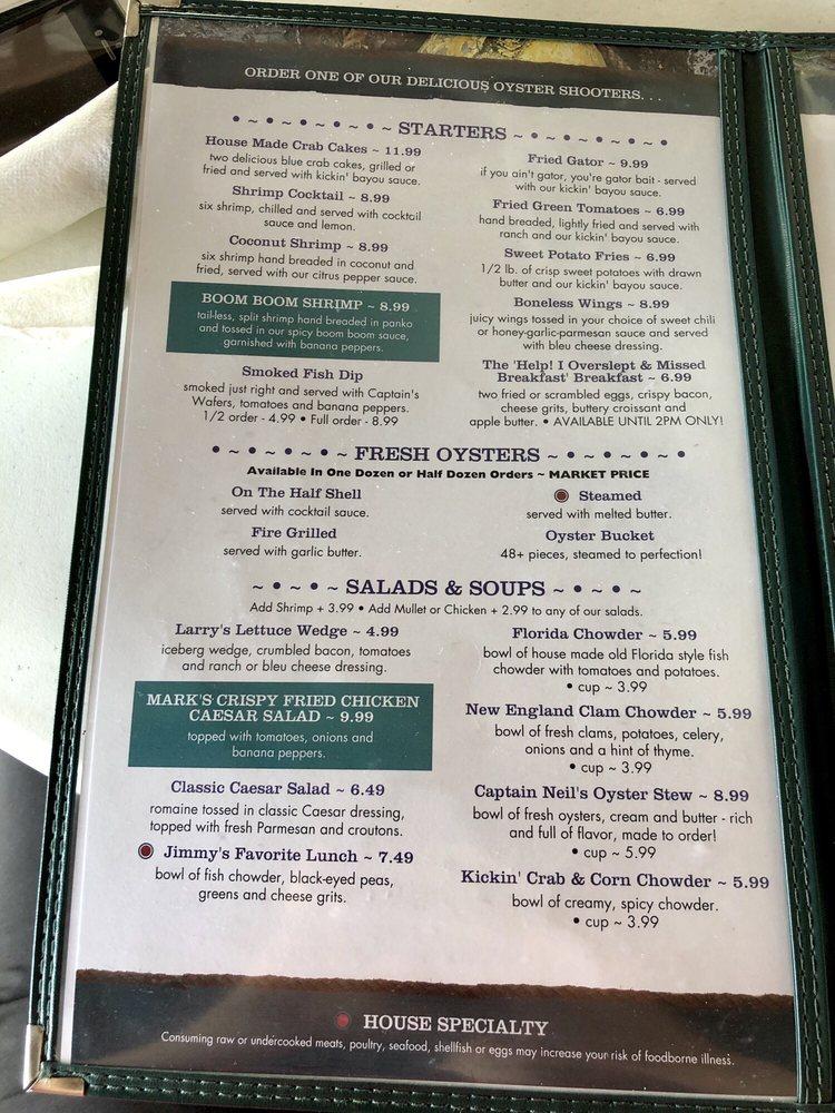 Menu at Goodrich Seafood & Oyster House restaurant, Oak Hill