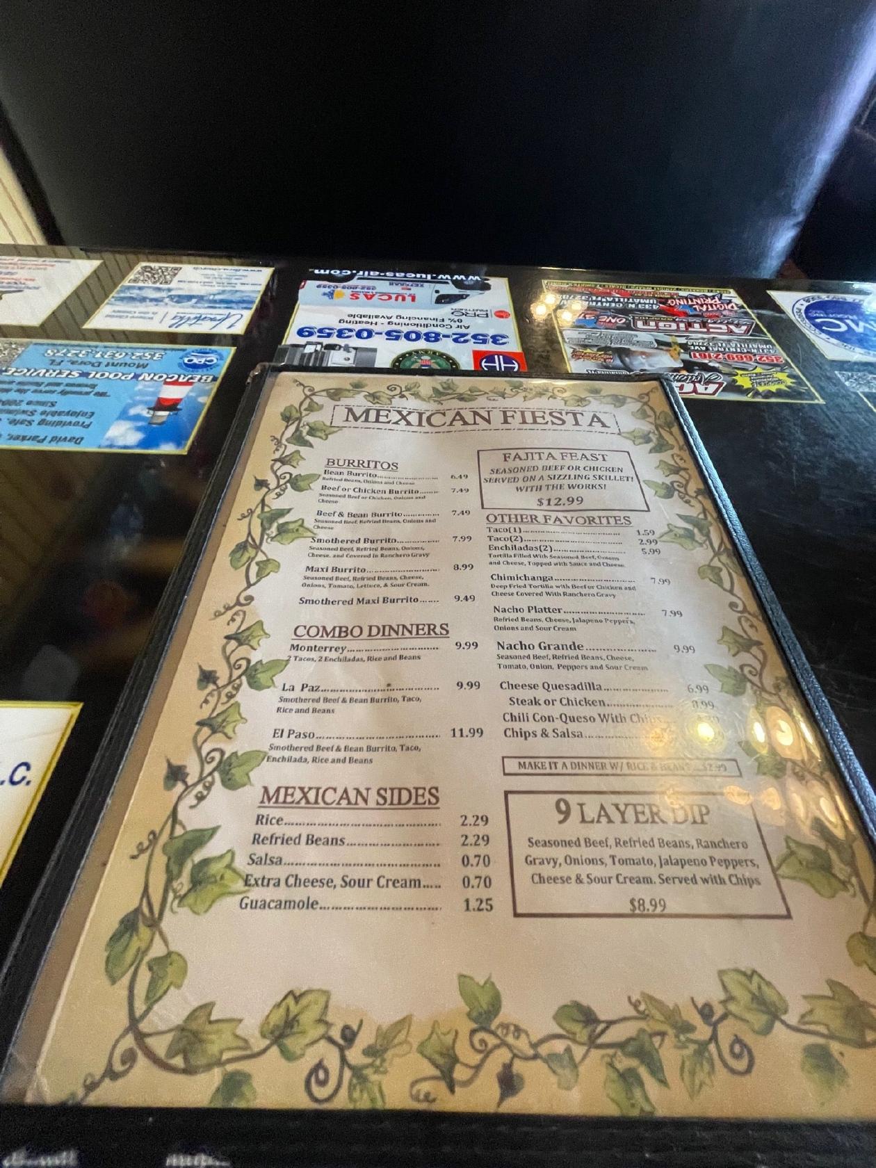 Menu at Haystax Restaurant, Eustis