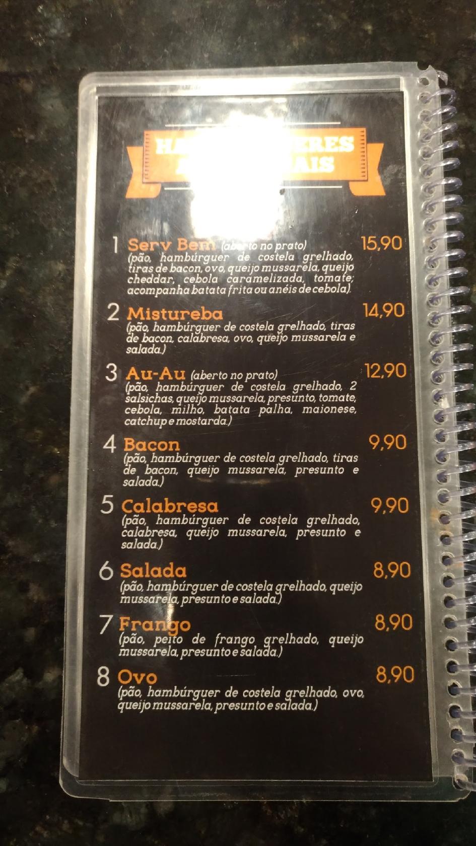 Serv Bem Restaurante e Pizzaria cardápio