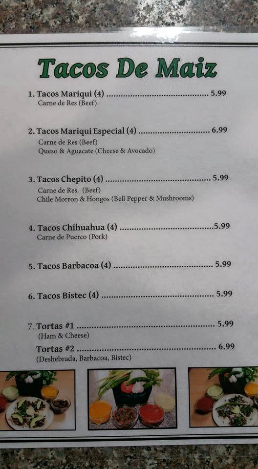 Menu at Taqueria Chihuahua pub & bar, Giddings