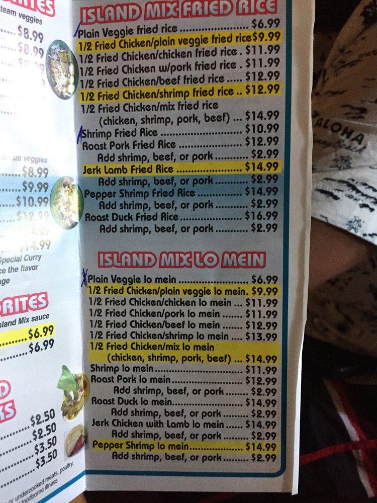 Menu at Island Mix Bar & Grill, Kissimmee