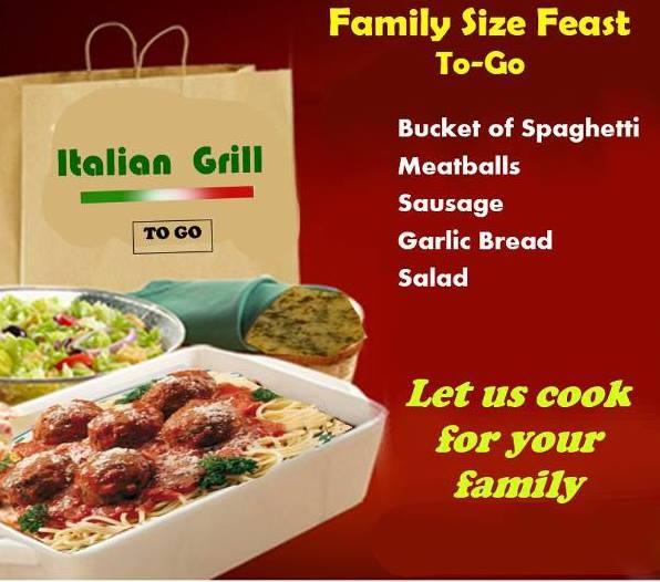 Menu at Italian Grill restaurant, Eaton