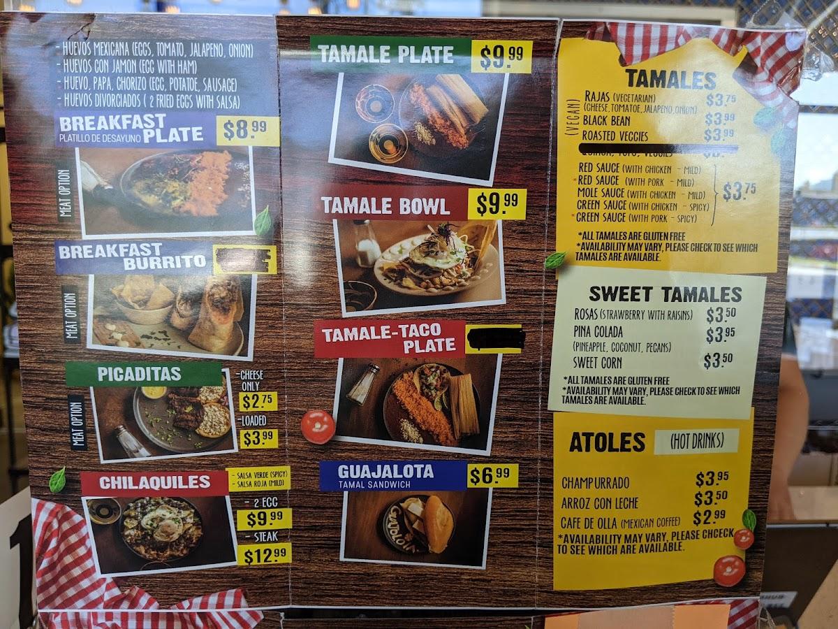 Menu at La Mixteca Tamale House restaurant, Suwanee