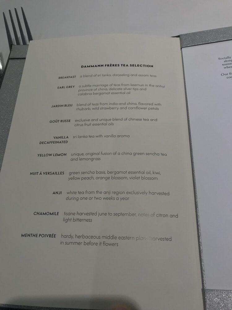 Menu at The Rotunda restaurant, San Francisco