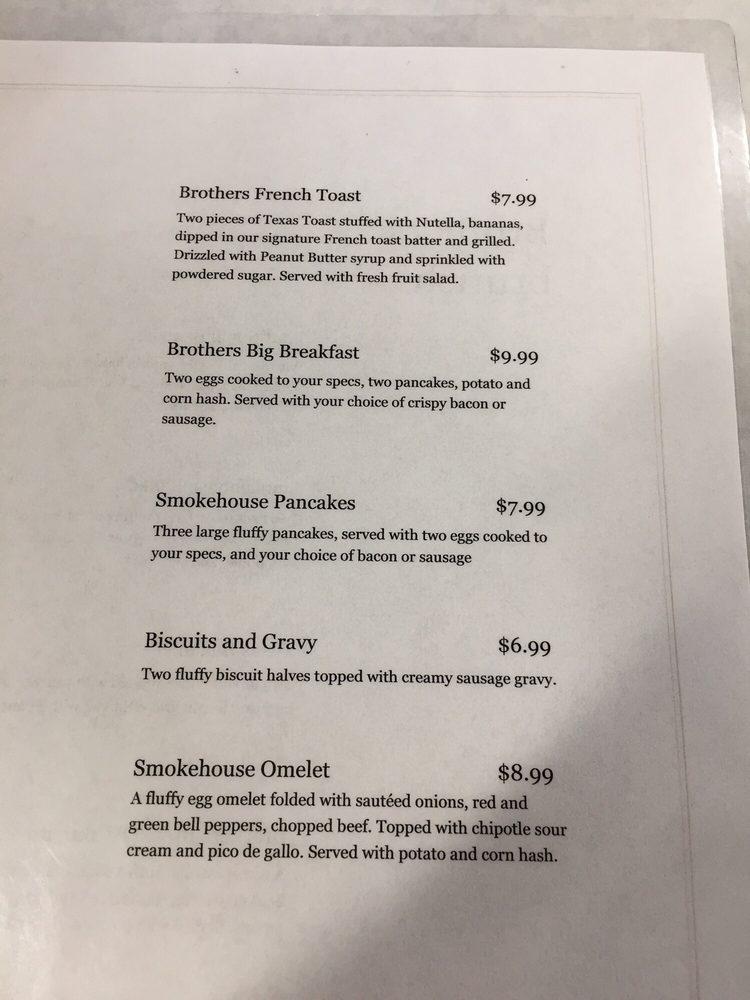 Menu at Brothers Smokehouse steakhouse, Graham, TX16