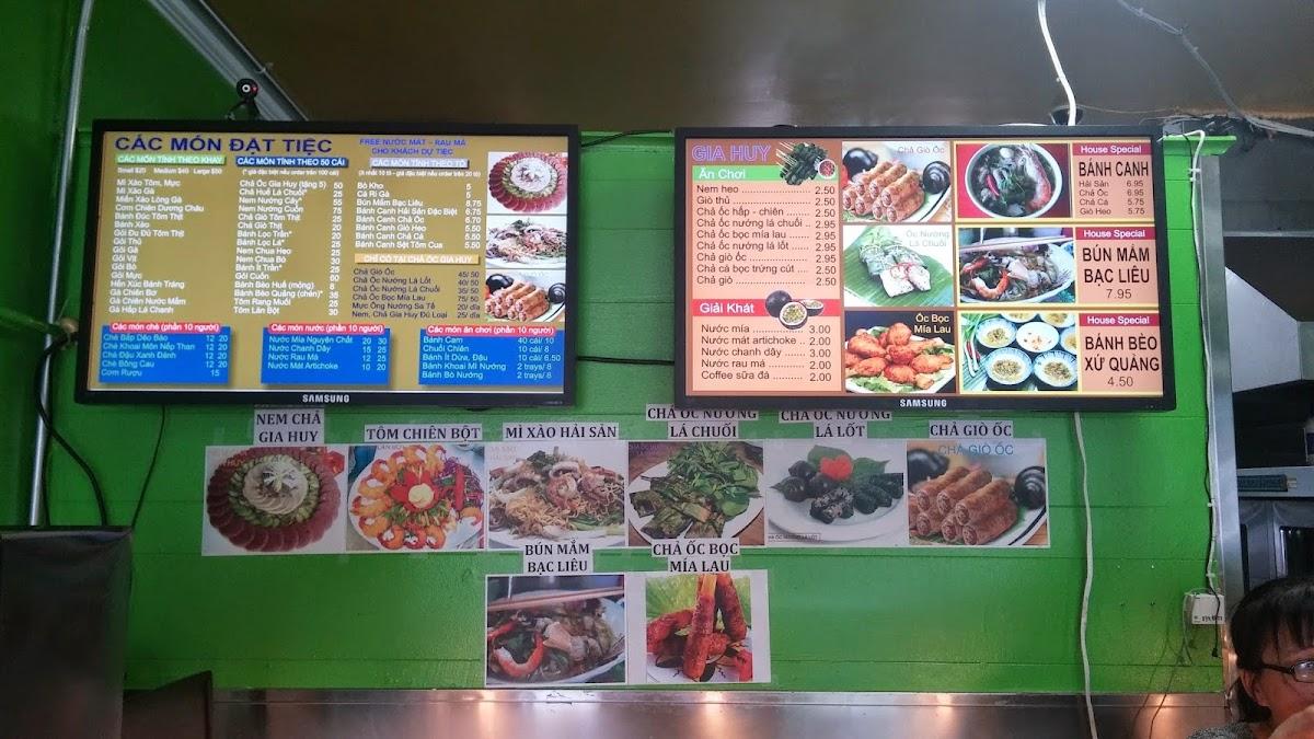 Menu at Cha oc Gia Huy Restaurant Garden Grove W McFadden Ave