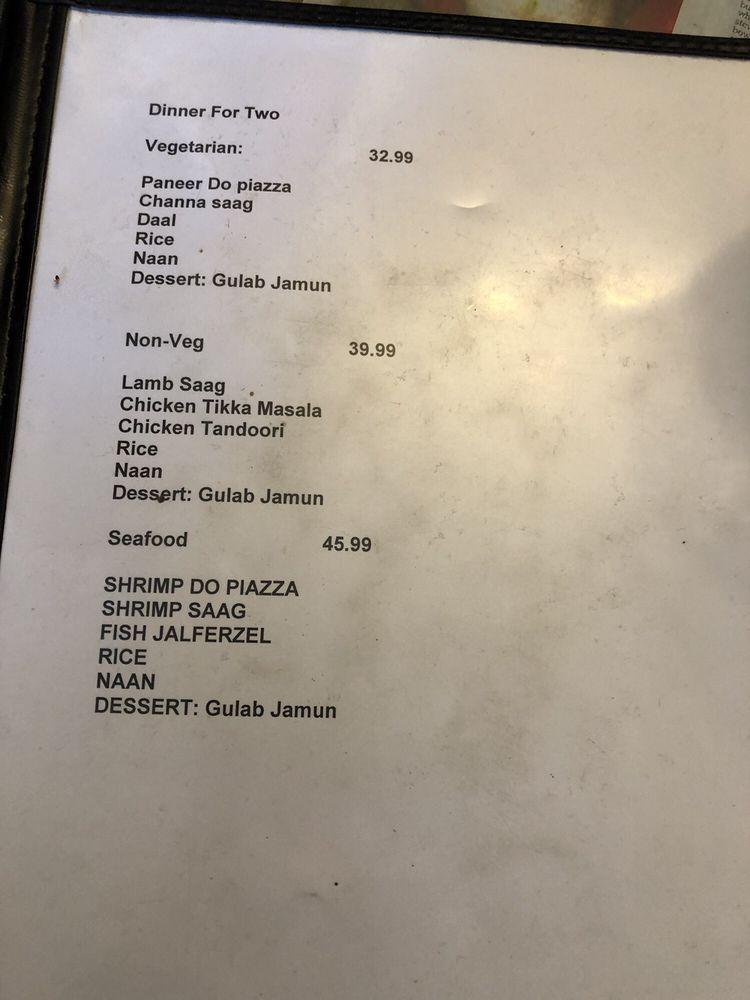 Menu at Kashmir Indian Restaurant, Louisville, Bardstown Rd