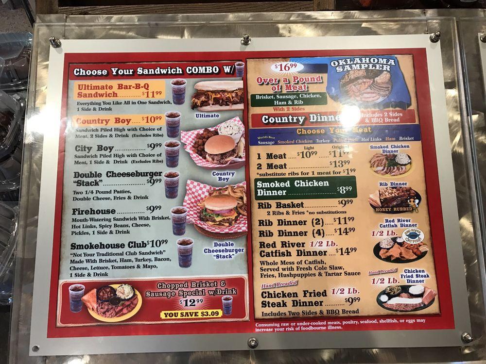 Menu at Swadley's BarBQ, Oklahoma City, S Western Ave