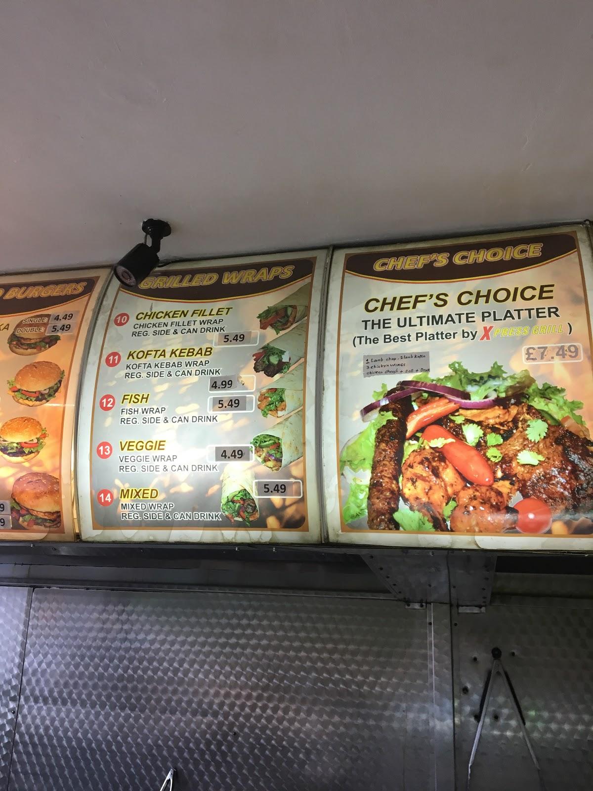 Menu at Xpress Grill Streatham restaurant, London, 318 Streatham High Rd