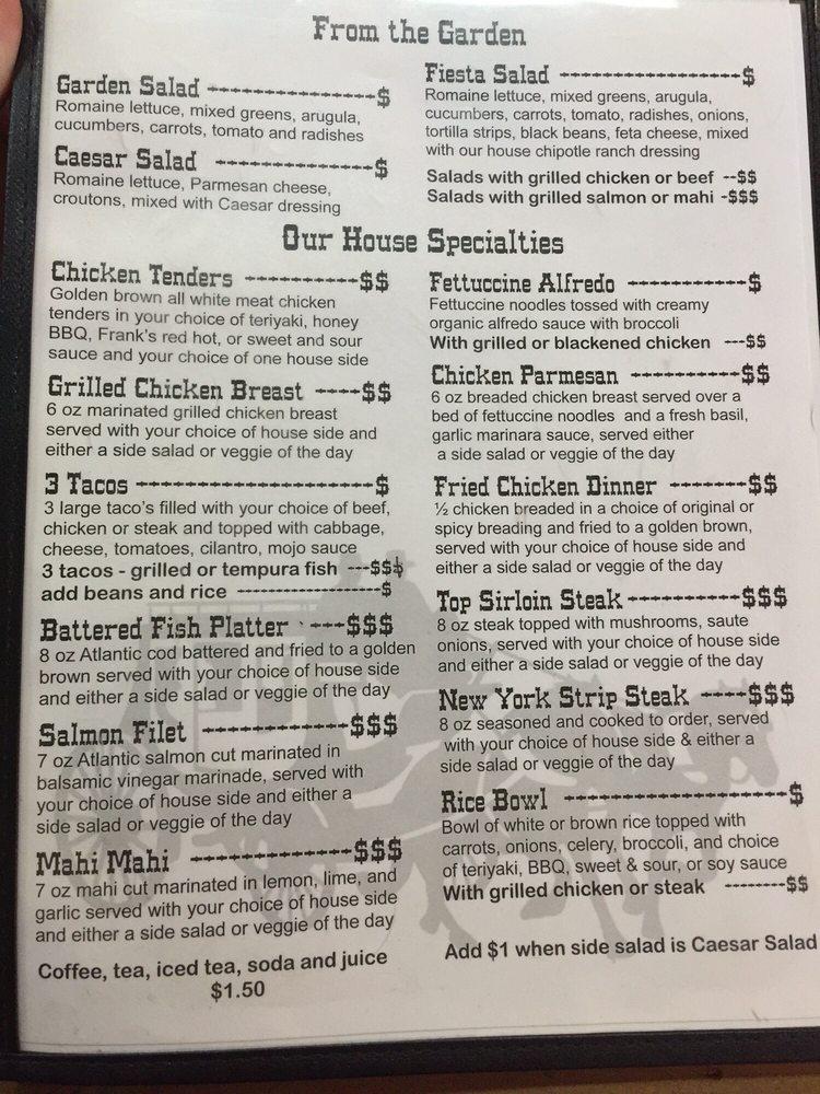 Menu at $5 $10 $15 Restaurant, Pahrump