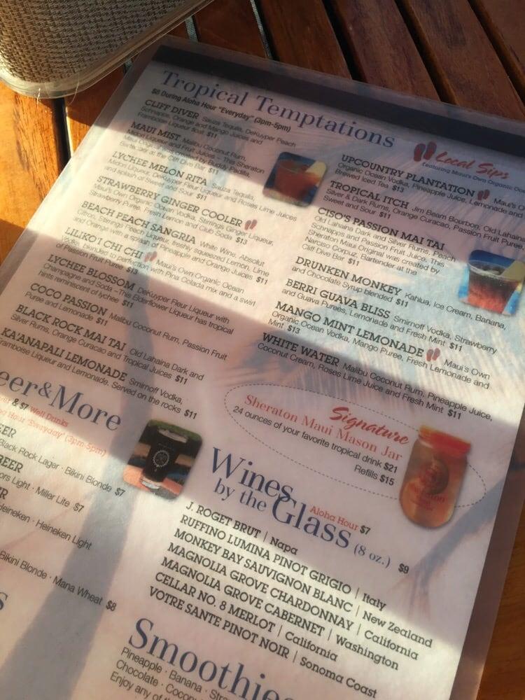 Menu at Cliff Dive Grill BBQ, Lahaina