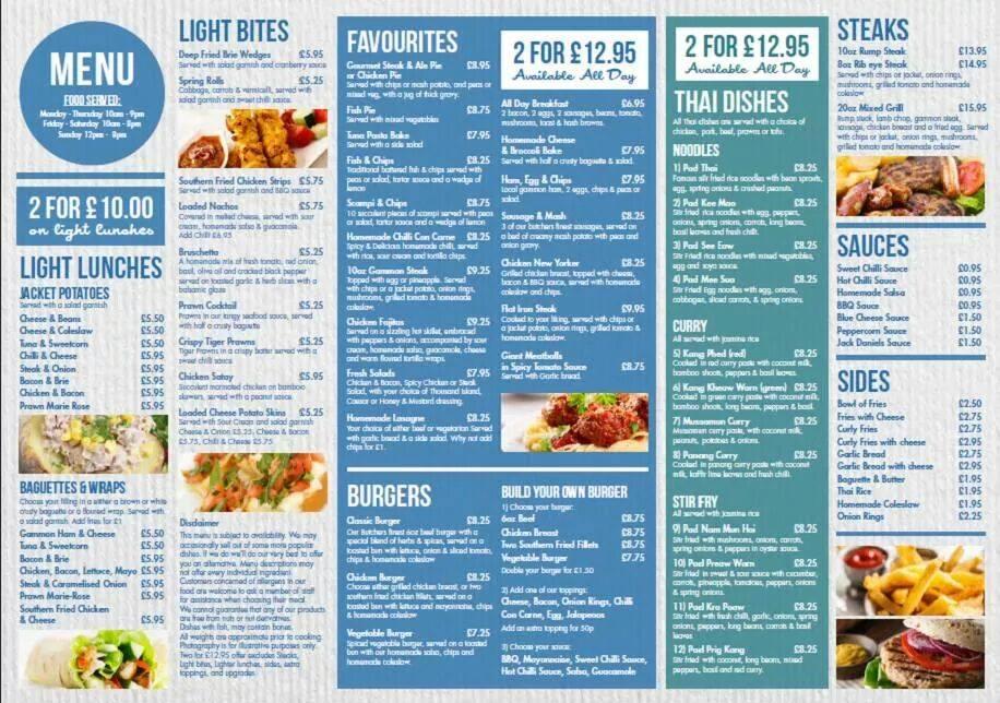 Menu at Mambo restaurant, Taunton