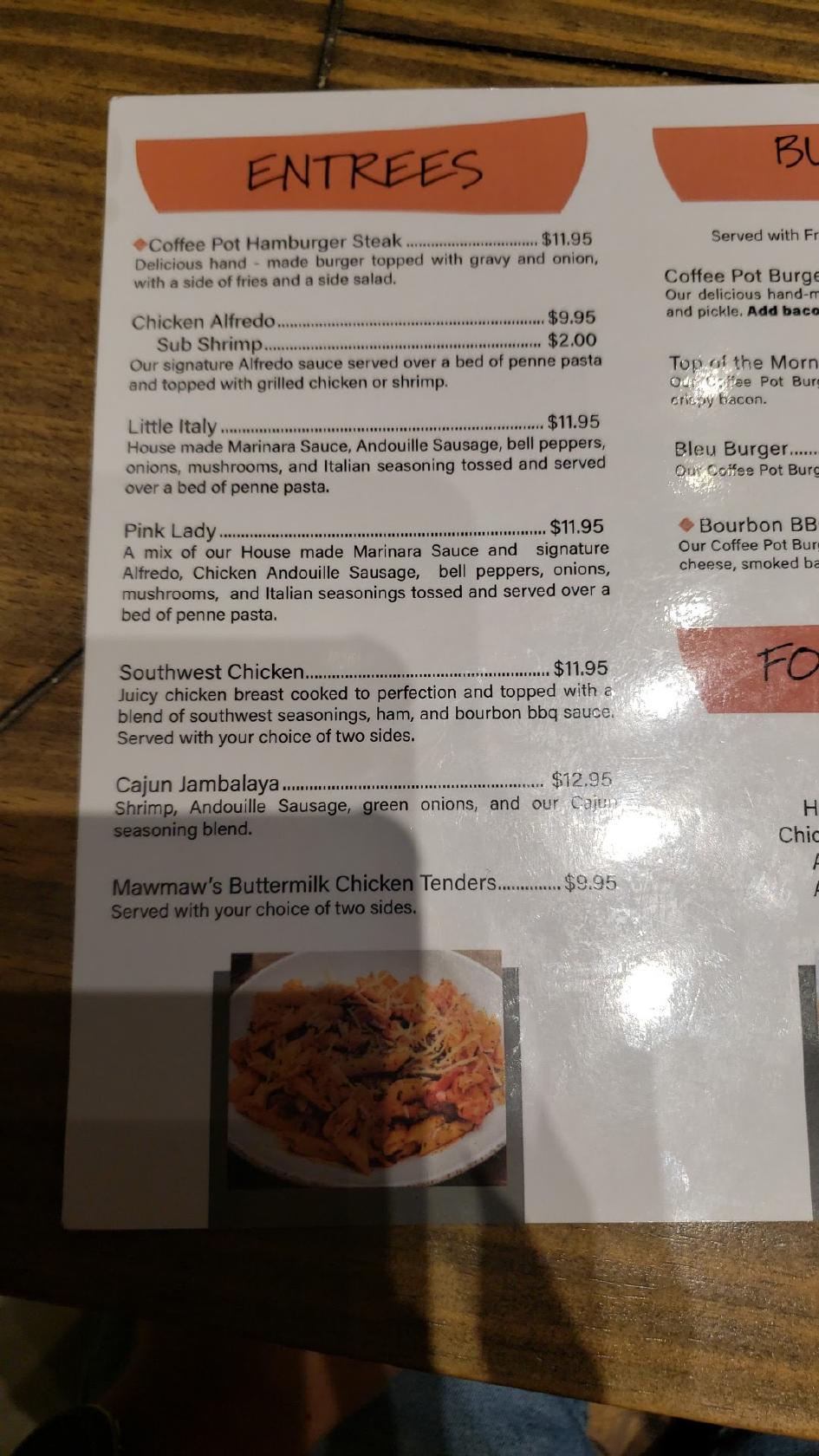 Menu at Downtowner Grill steakhouse, Lucedale