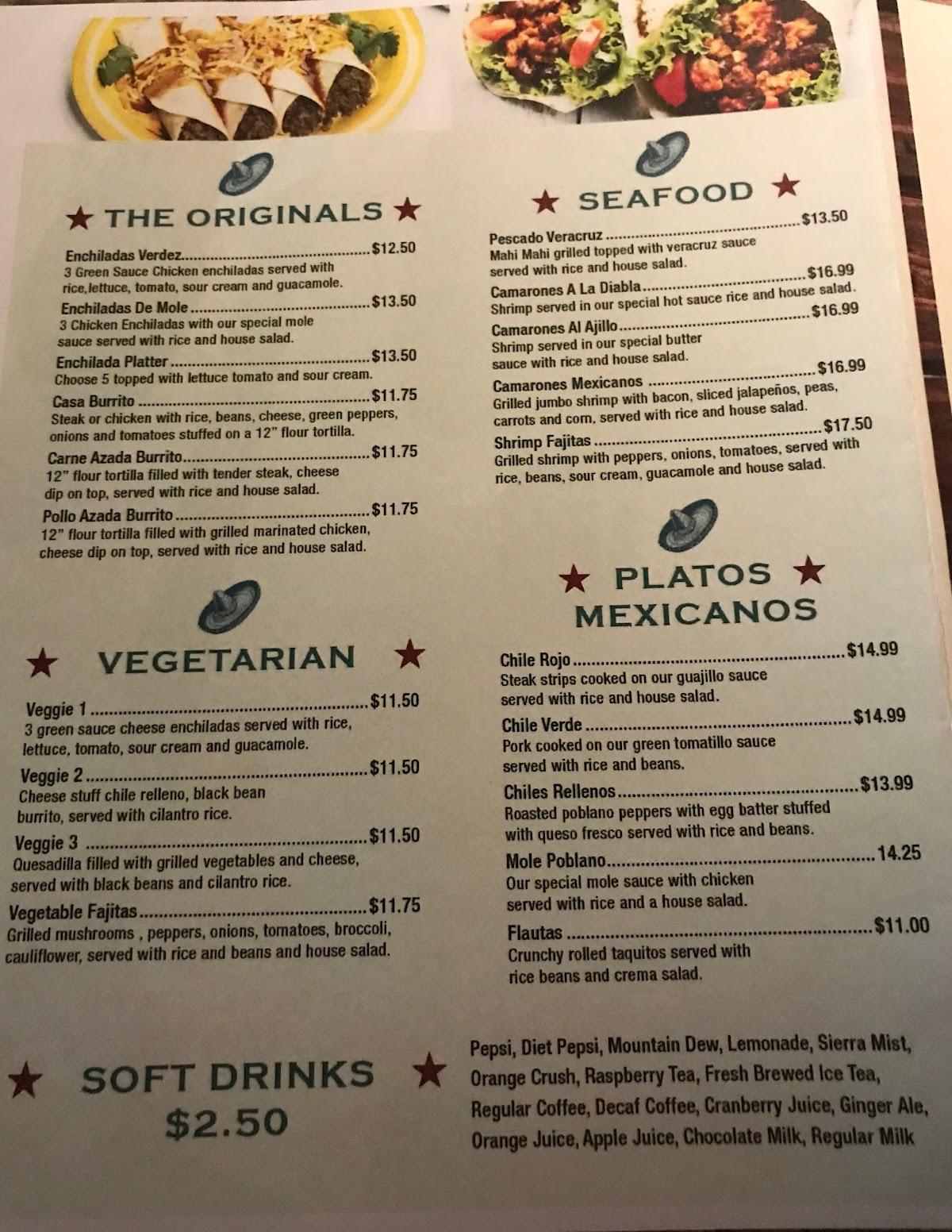 Menu at Casa Amigos Tequila Bar & Grill, Moon