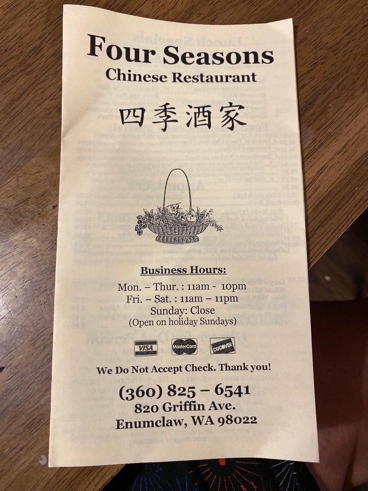 Menu At Four Seasons Chinese Restaurant Enumclaw   R483 Four Seasons Restaurant Menu 2022 09 7 