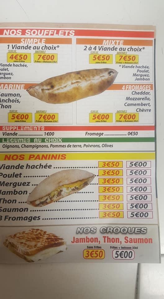 Menu de O'delice st sever
