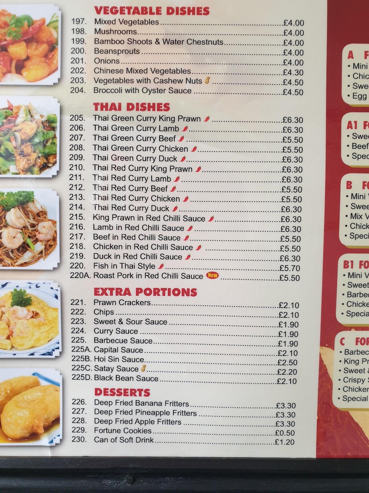 Menu at Golden Dragon restaurant, BurnhamonCrouch