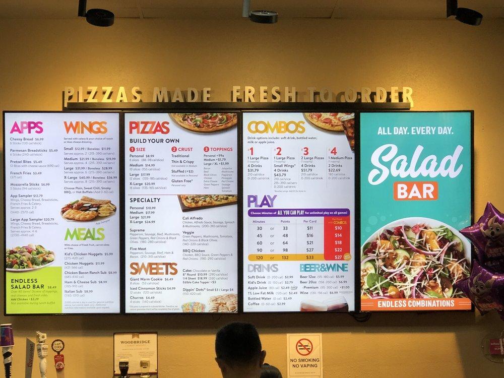 Menu at Chuck E. Cheese pizzeria, New York City, 4024 College Point